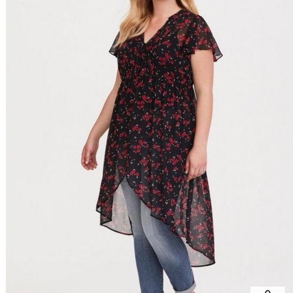 NWT Torrid Maxi Chiffon Blouse - Picture 1 of 8